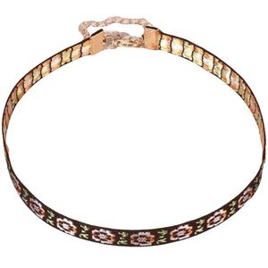 New Handmade Embroidered Floral Flower Adjustable Bohemian Chocker Necklace